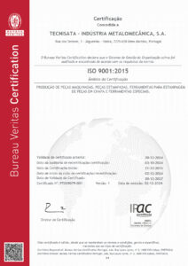 Tecnisata ISO 9001 Certificate Tecnisata ISO 9001 Certificate